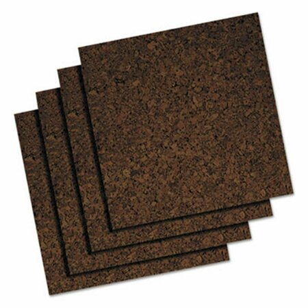 PLAYBACK 12 x 12 in. Cork Tile Panels, Dark Brown, 4PK PL2659343